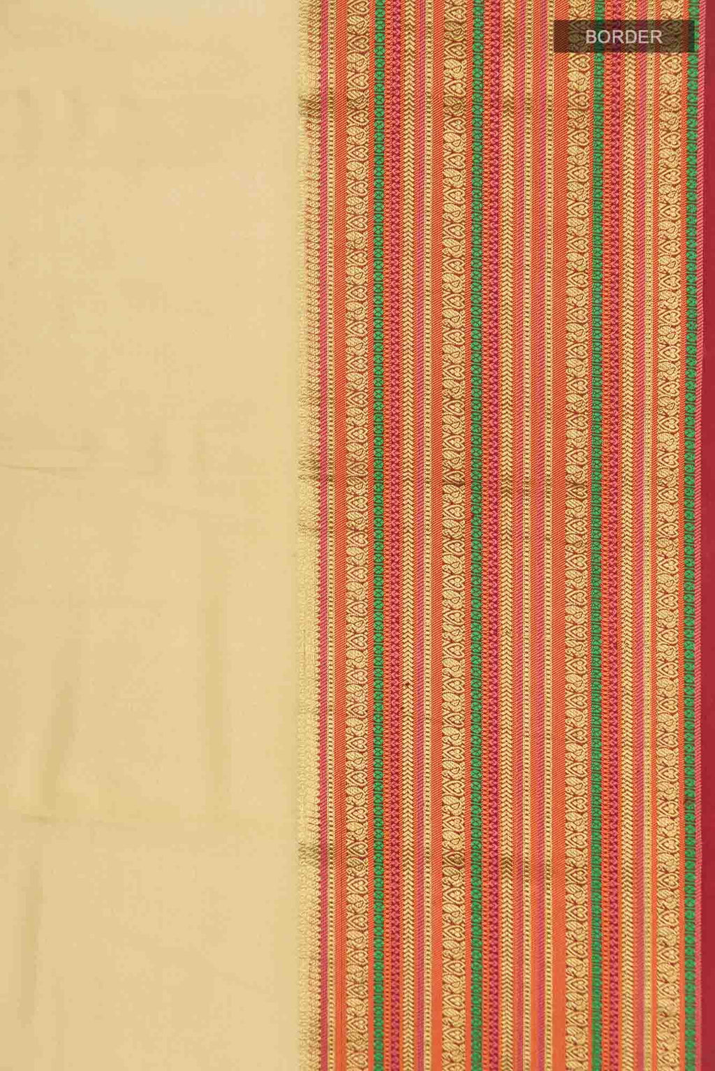 Beige Mysore Crepe Saree