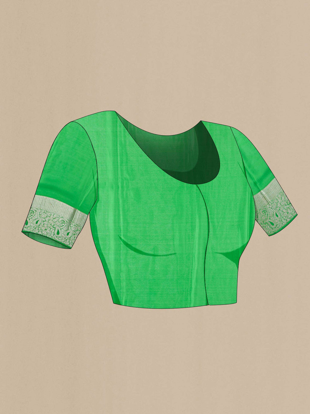 Green Mysore Crepe Saree