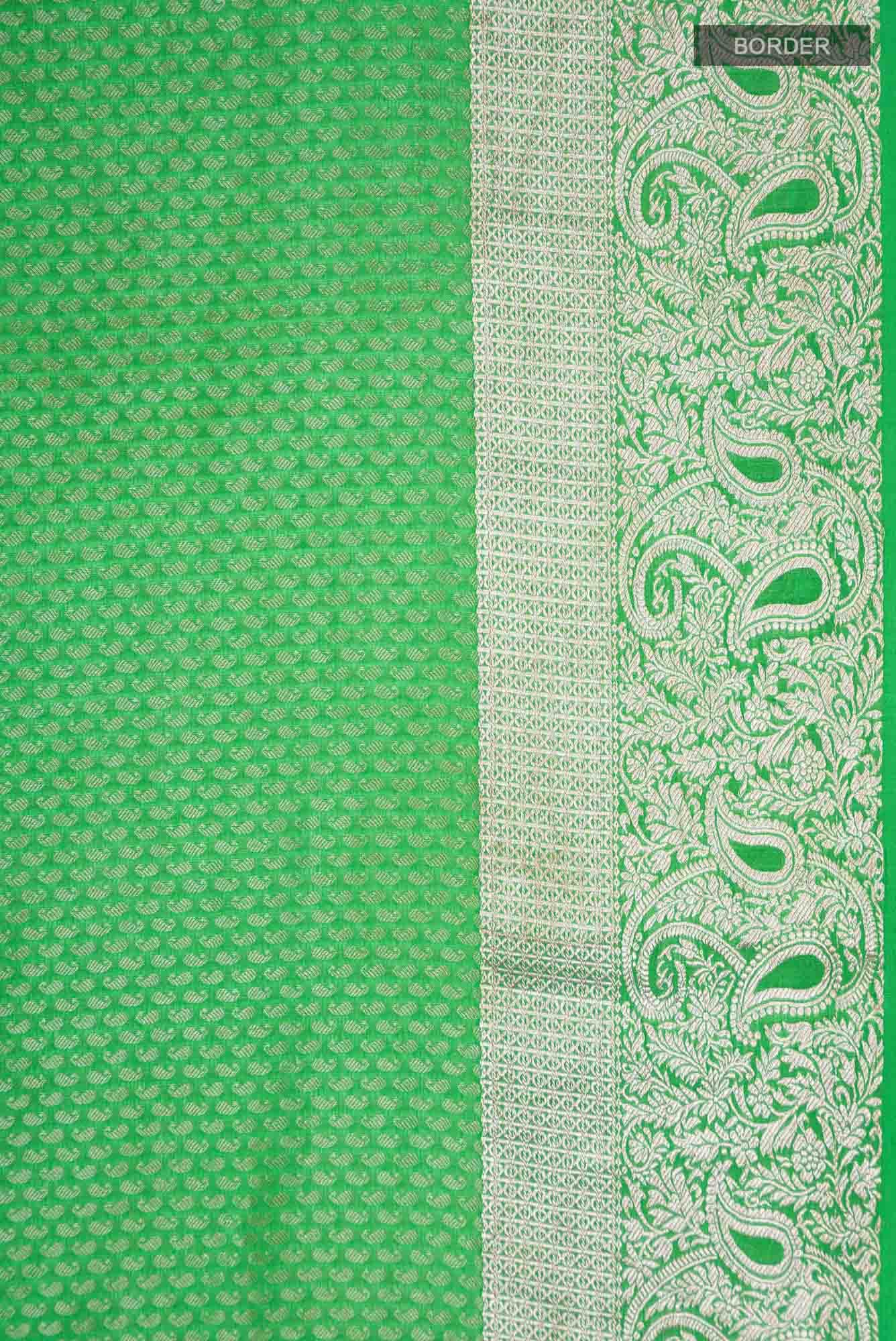 Green Mysore Crepe Saree