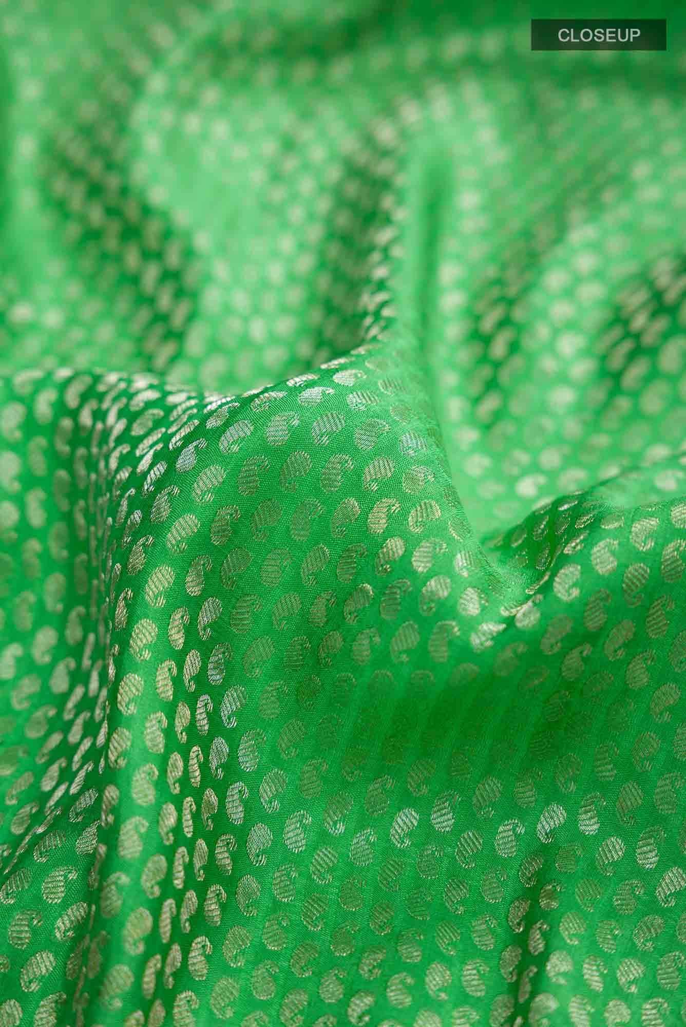 Green Mysore Crepe Saree