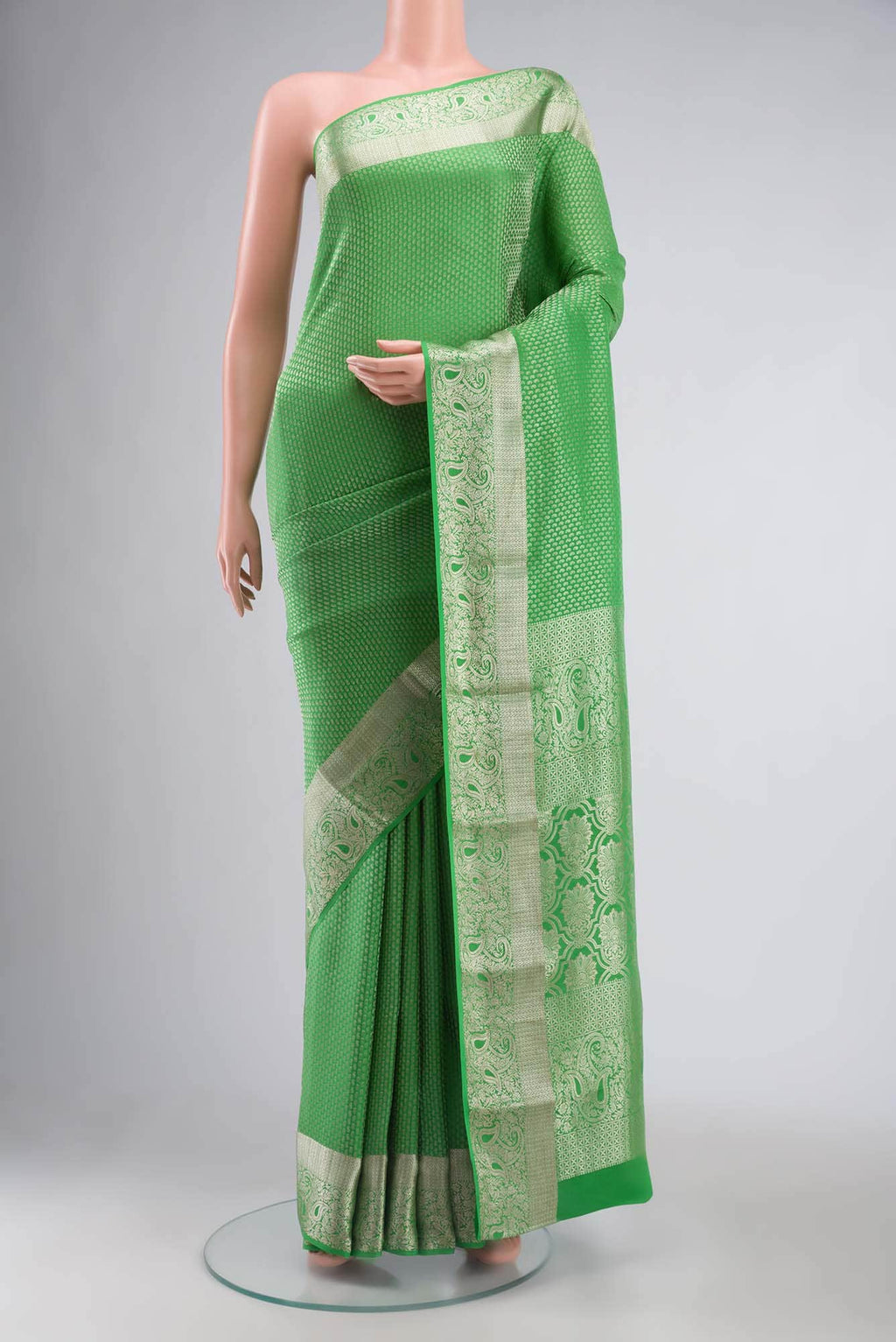 Green Mysore Crepe Saree