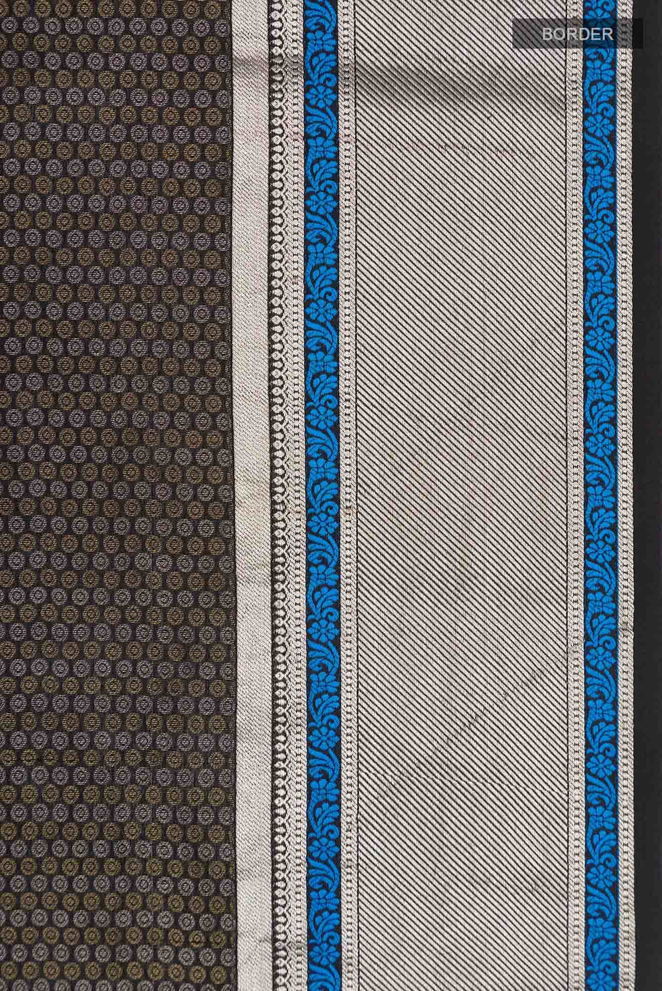 Black Mysore Crepe Saree