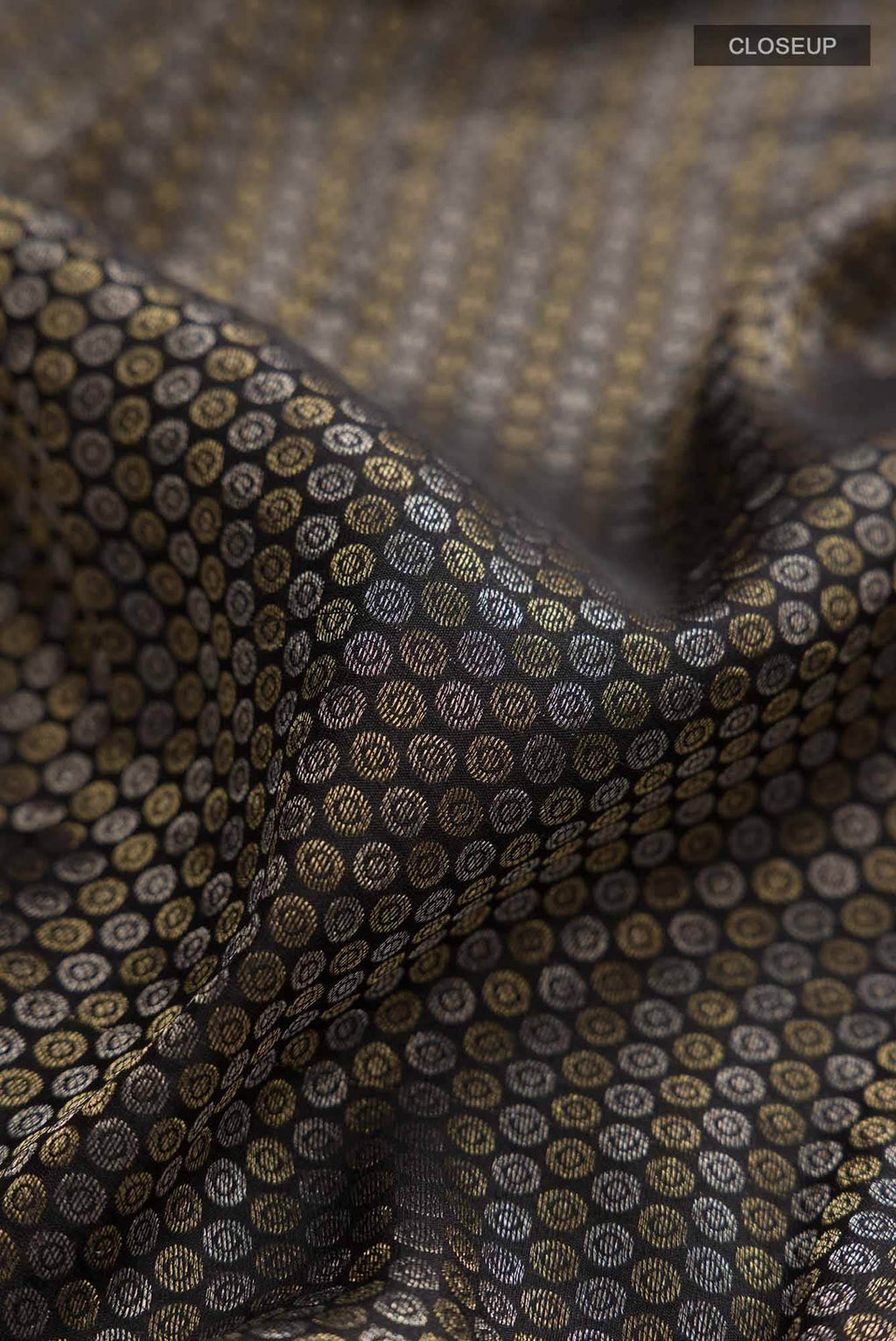 Black Mysore Crepe Saree