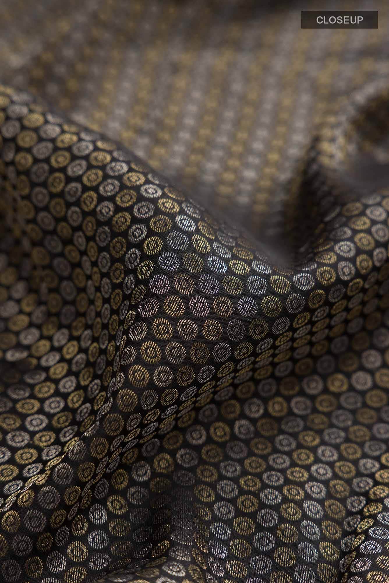 Black Mysore Crepe Saree