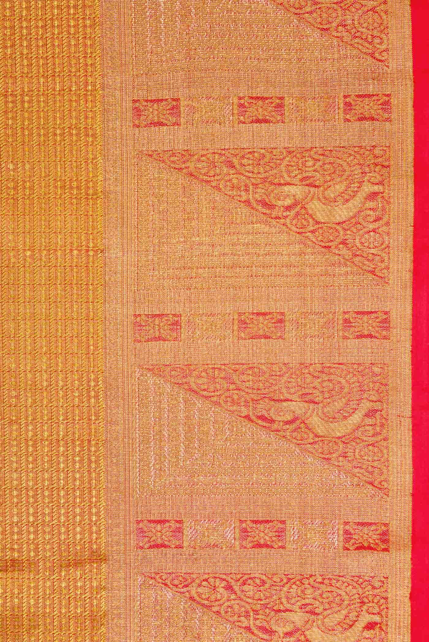 Gold Dual Tone Kanchipuram Tissue Silk Saree
