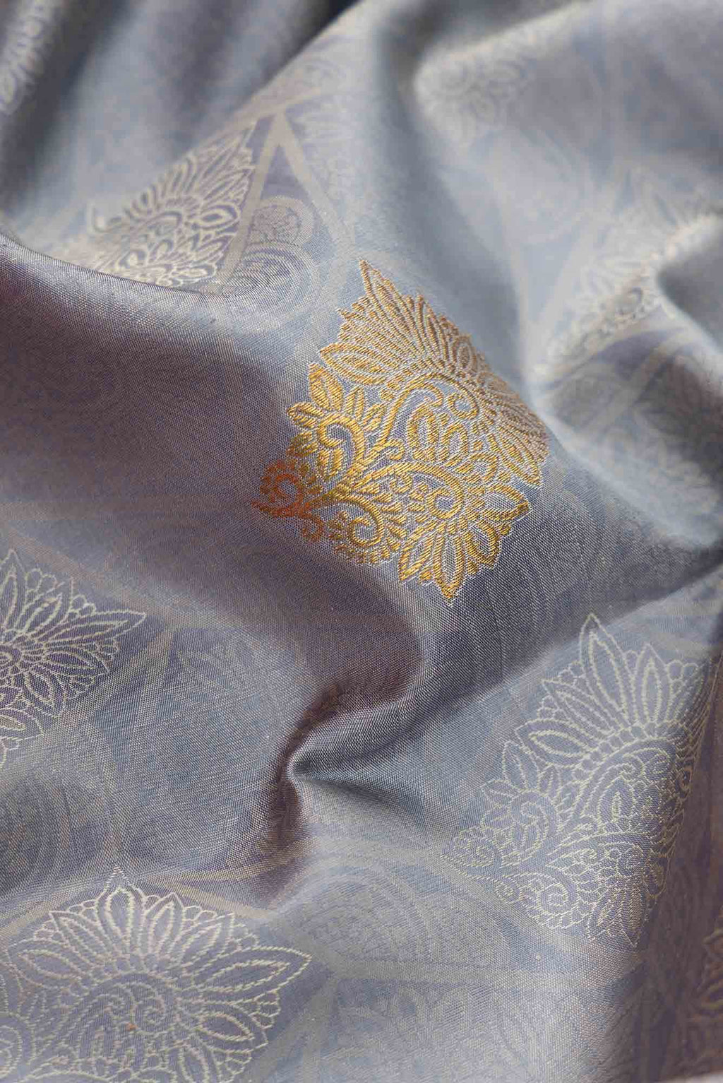 Grey Dual Tone Kanchipuram Silk Saree