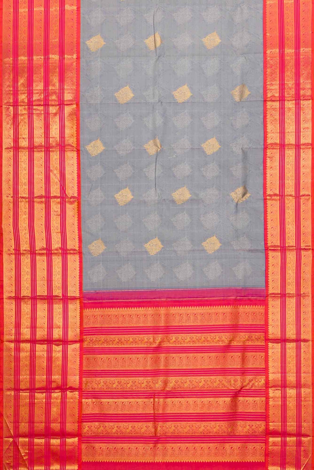 Grey Dual Tone Kanchipuram Silk Saree