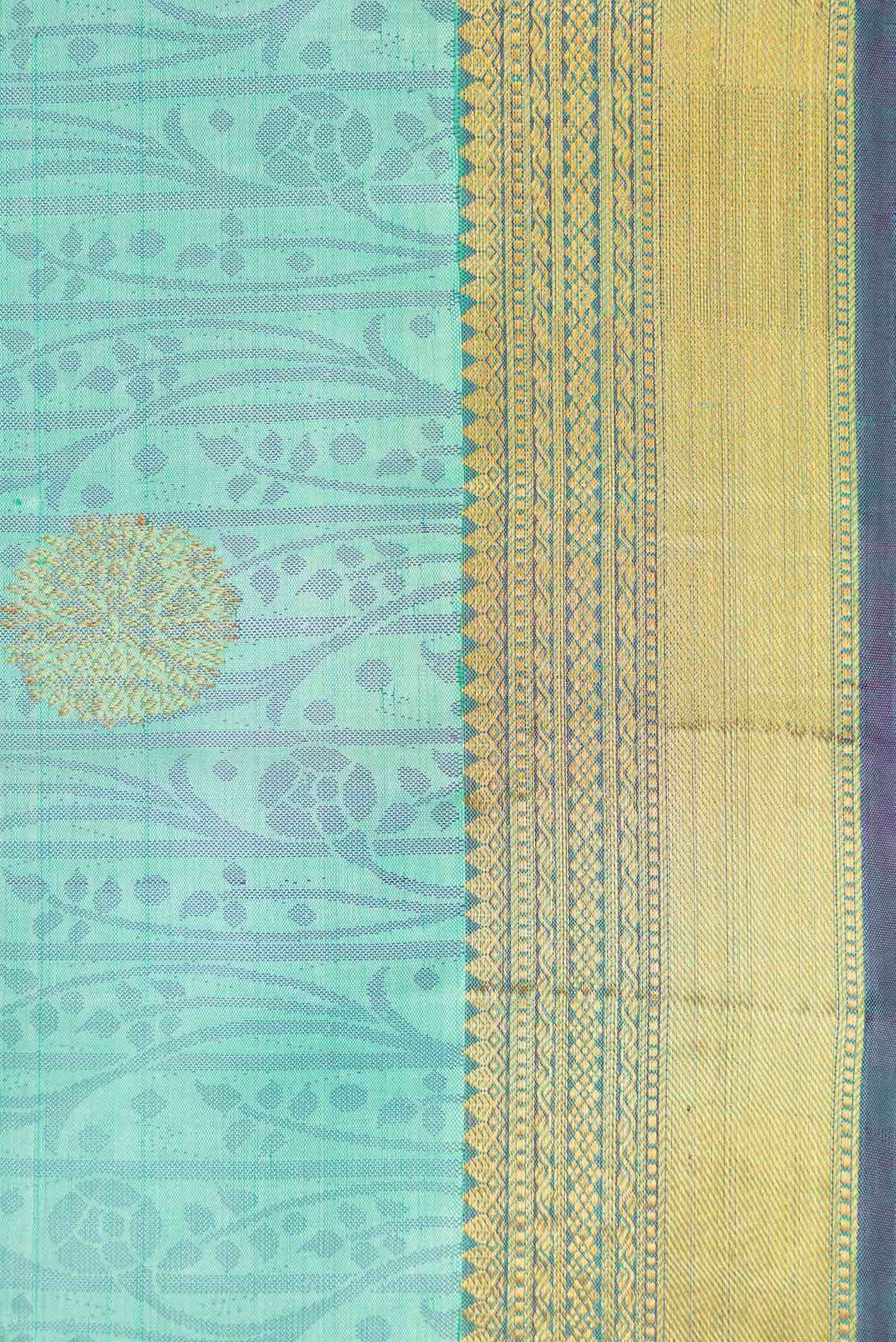 Sea Green Dual Tone Kanchipuram Silk Saree
