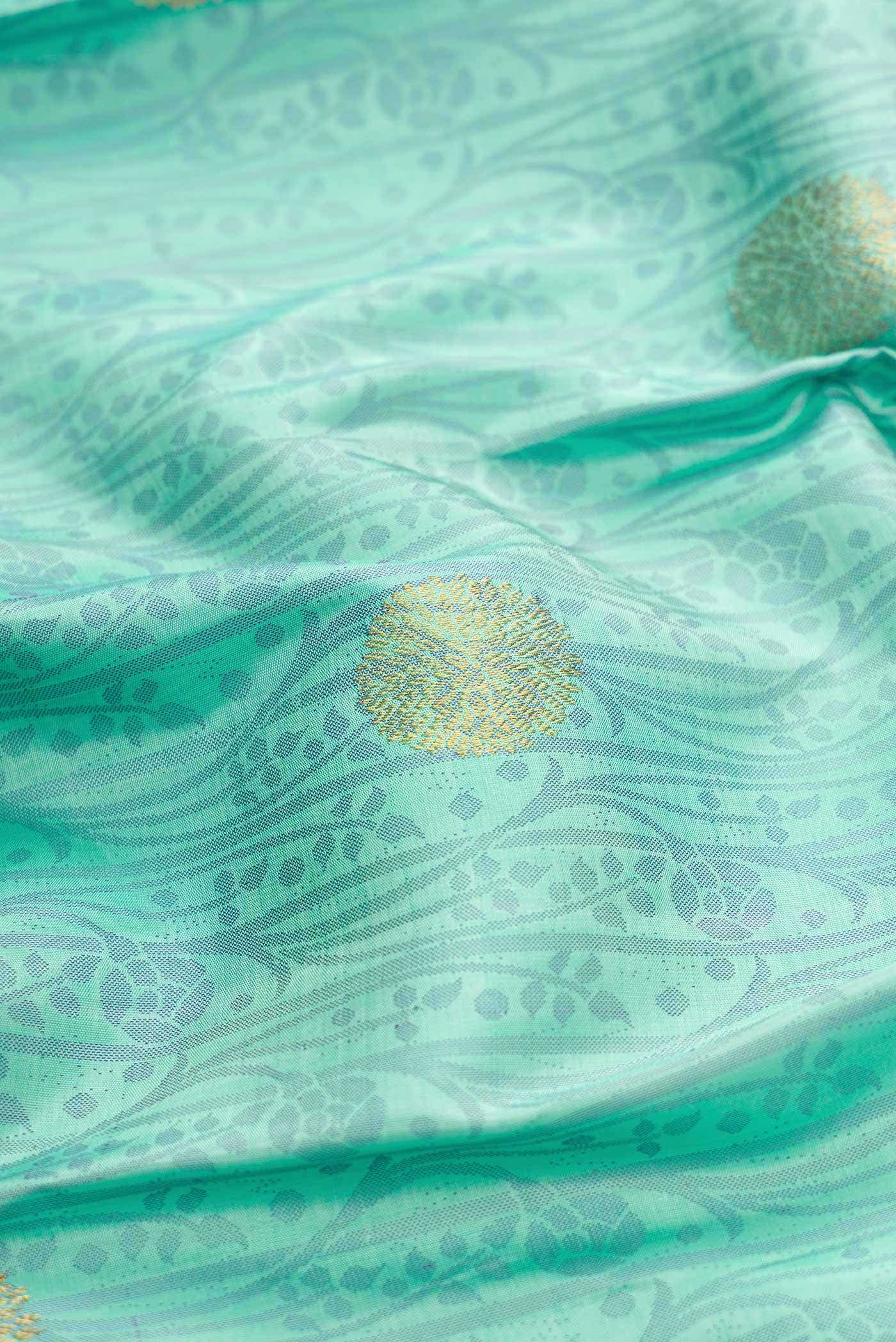 Sea Green Dual Tone Kanchipuram Silk Saree