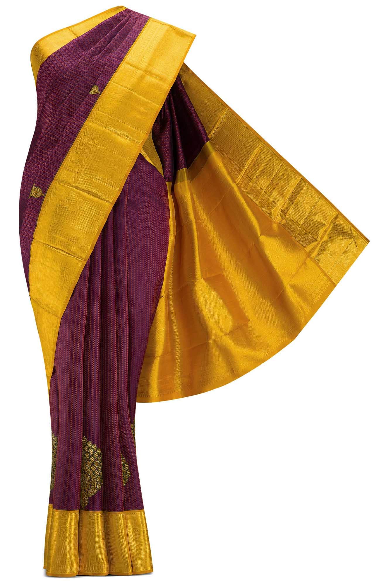 Purple Dual Tone Kanchipuram Silk Saree