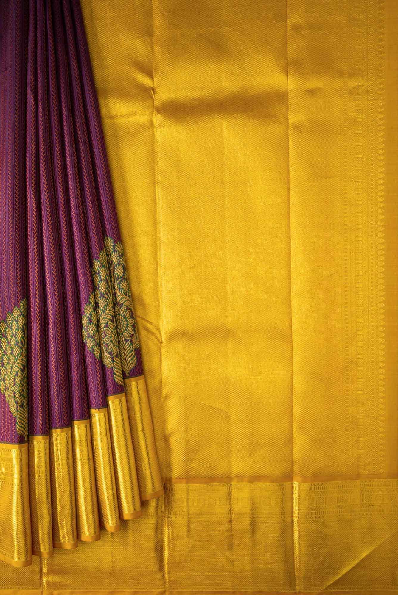 Purple Dual Tone Kanchipuram Silk Saree