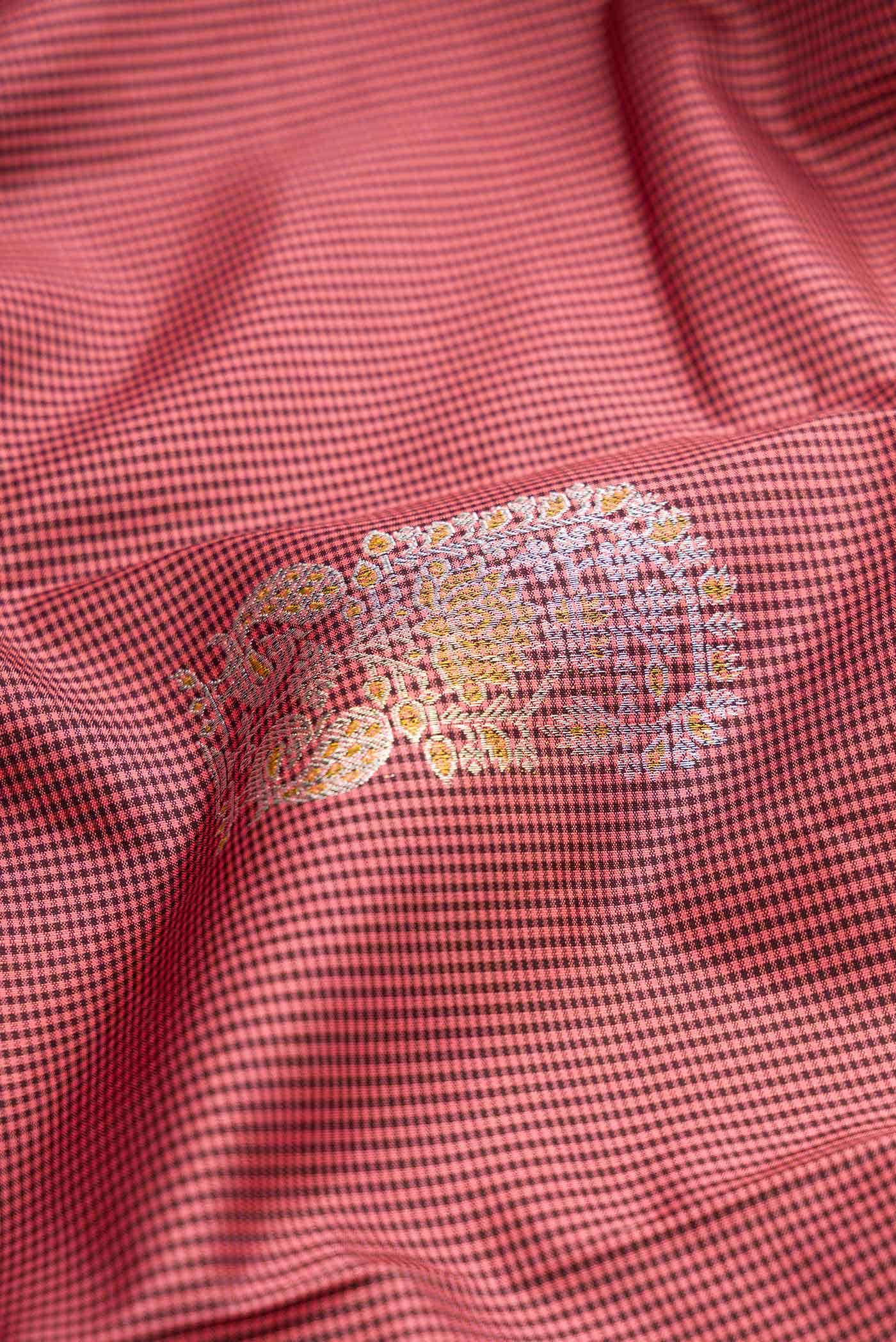 Pure Silk Pure Zari Dark Mauve Kanchipuram Saree