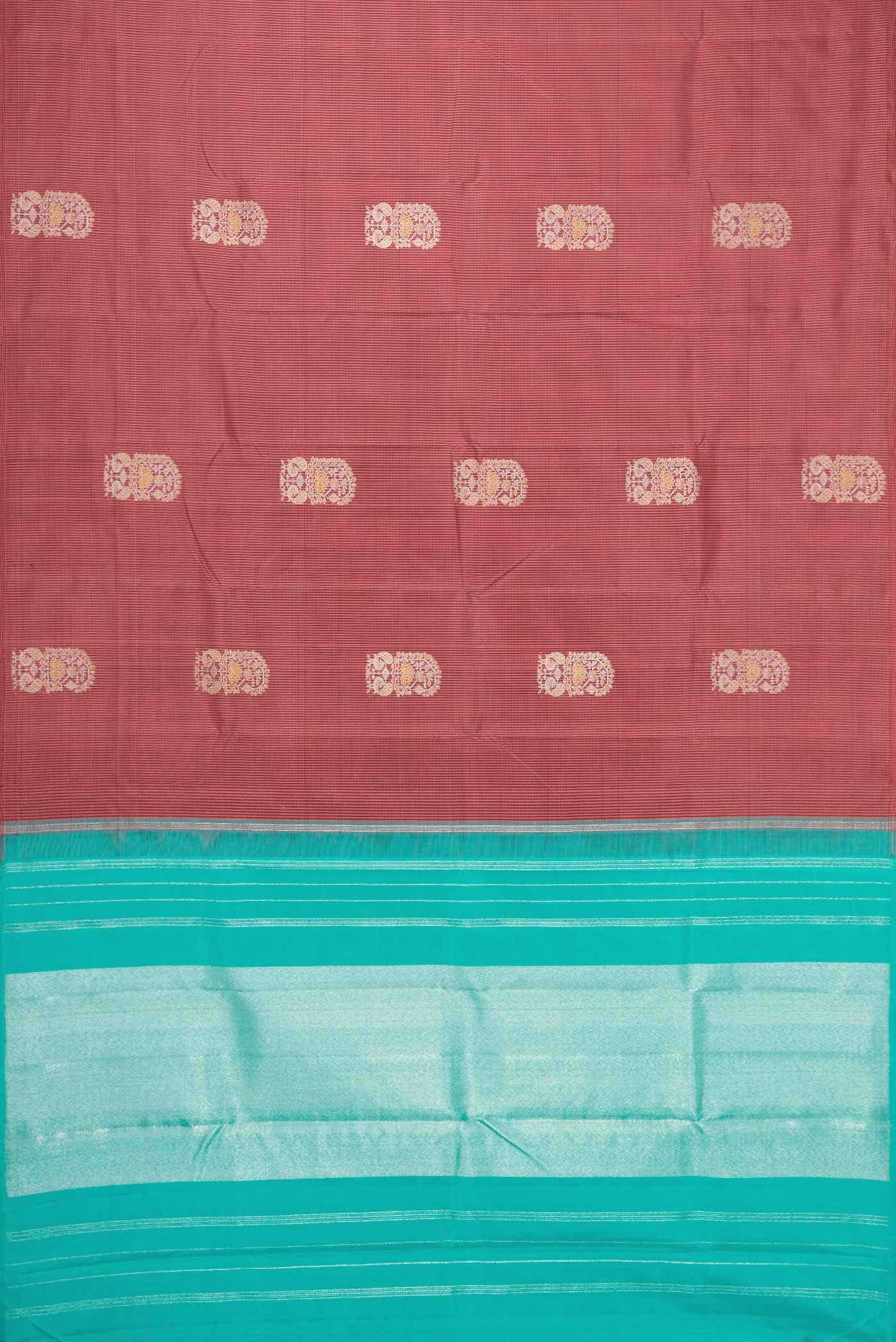Pure Silk Pure Zari Dark Mauve Kanchipuram Saree