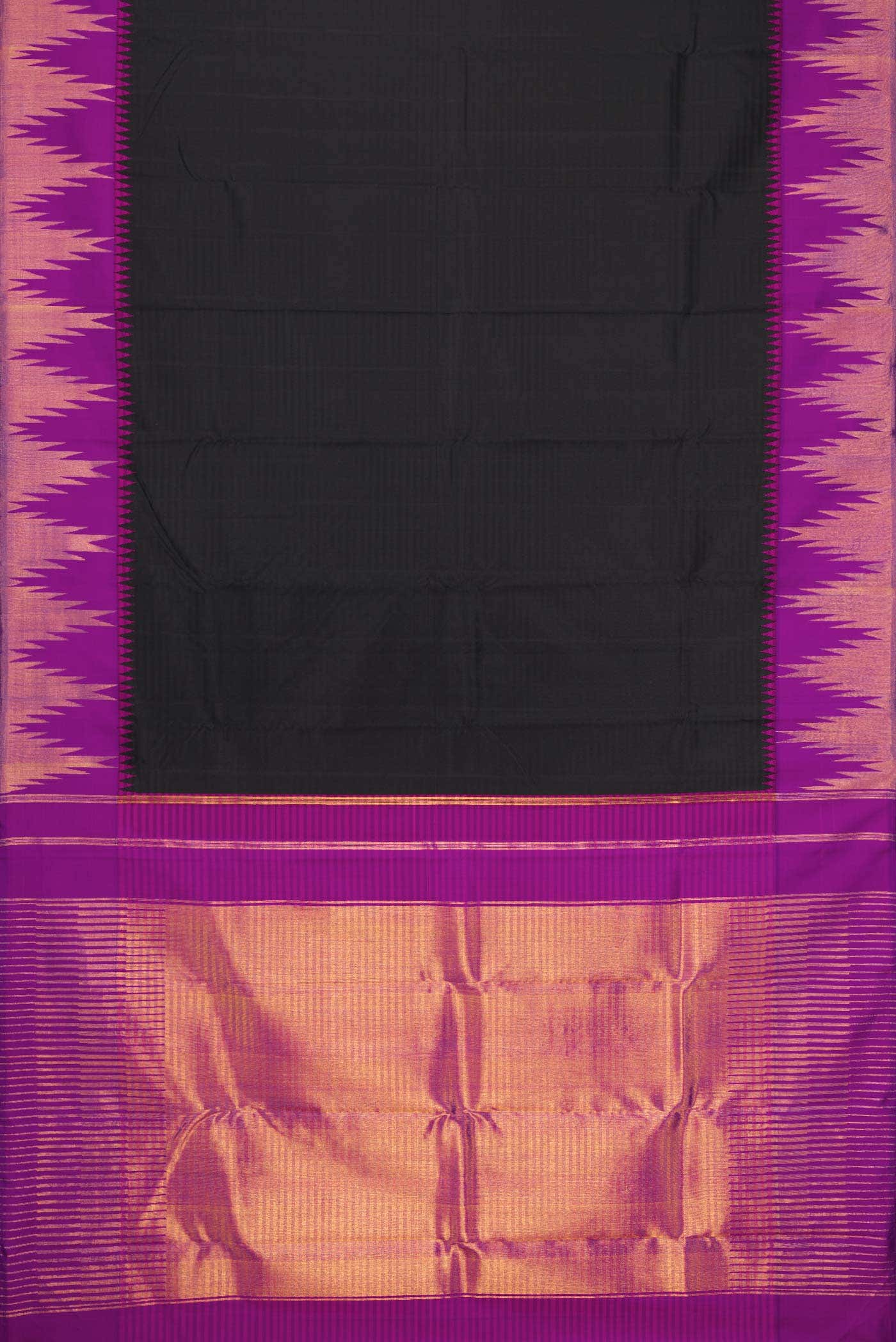 Black Dual Tone Kanchipuram Silk Saree