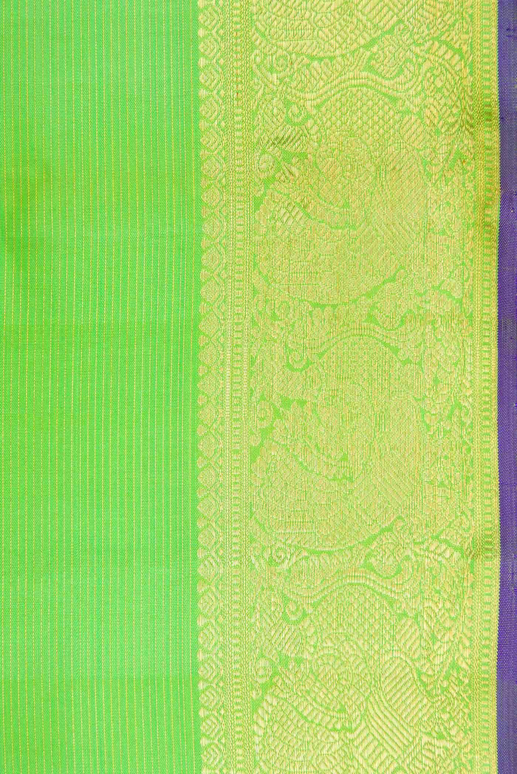 Parrot Green Kanchipuram Silk Saree