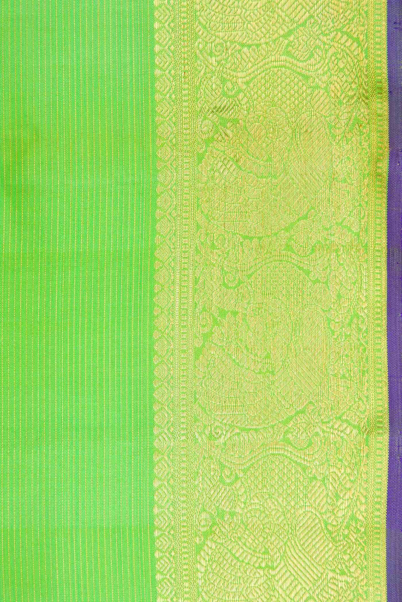 Parrot Green Kanchipuram Silk Saree