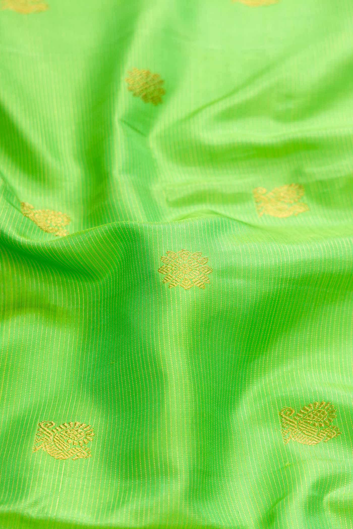 Parrot Green Kanchipuram Silk Saree