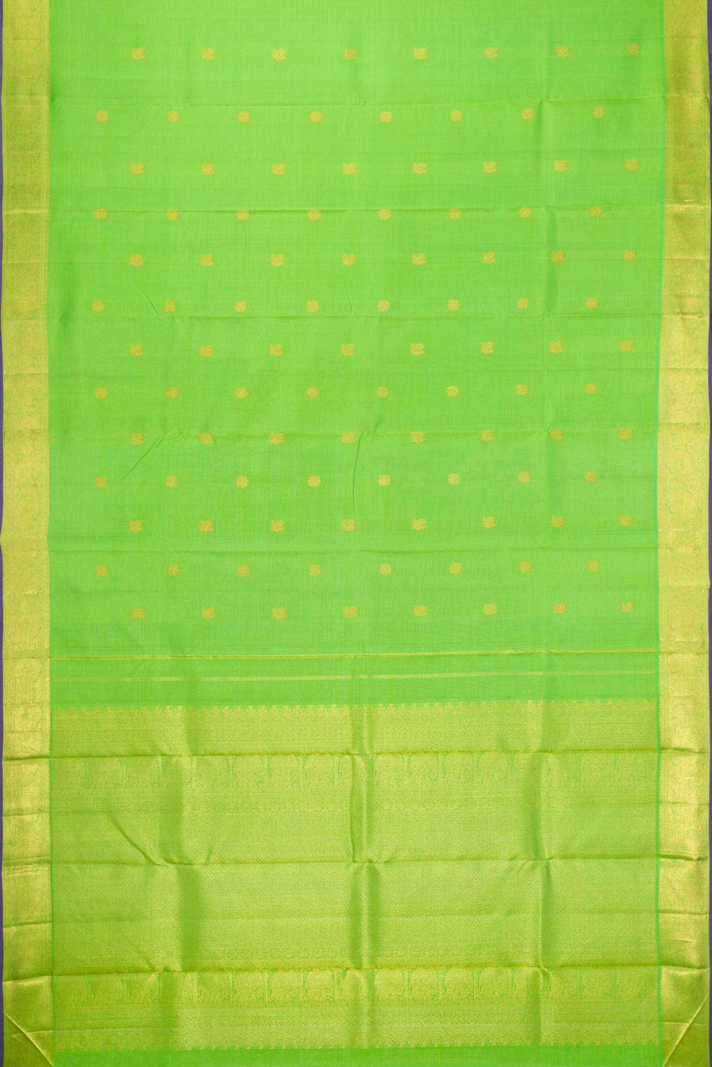 Parrot Green Kanchipuram Silk Saree