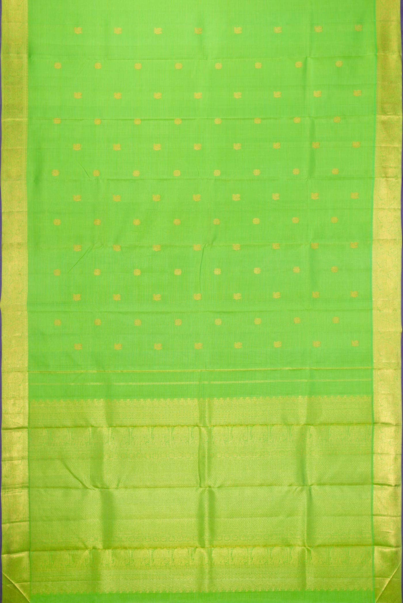 Parrot Green Kanchipuram Silk Saree