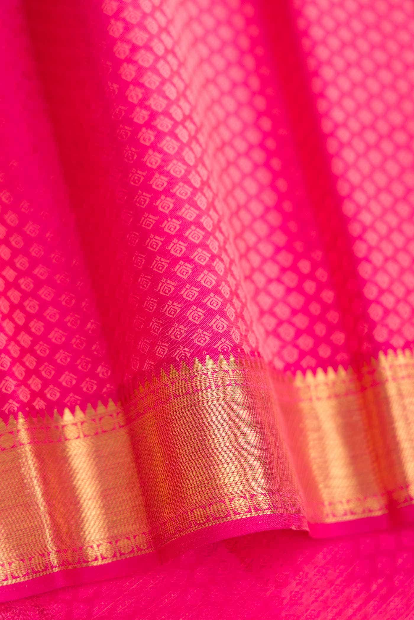 Pure Silk Pure Zari Orange Dual Tone Kanchipuram Saree