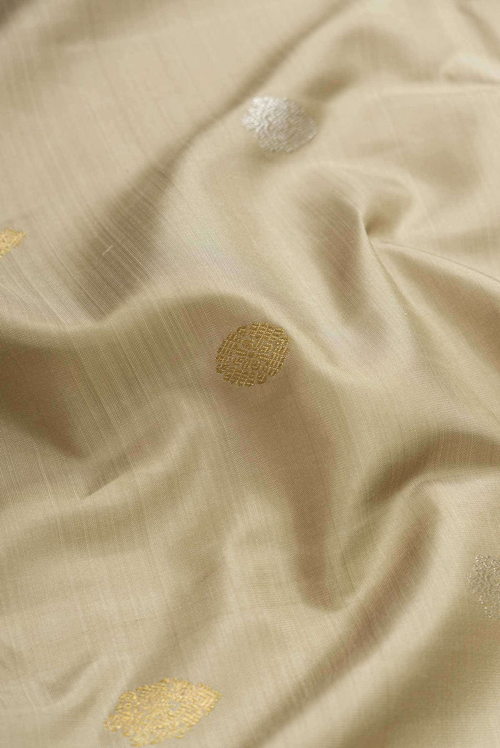 Pure Silk Pure Zari Dark Beige Dual Tone Kanchipuram Saree