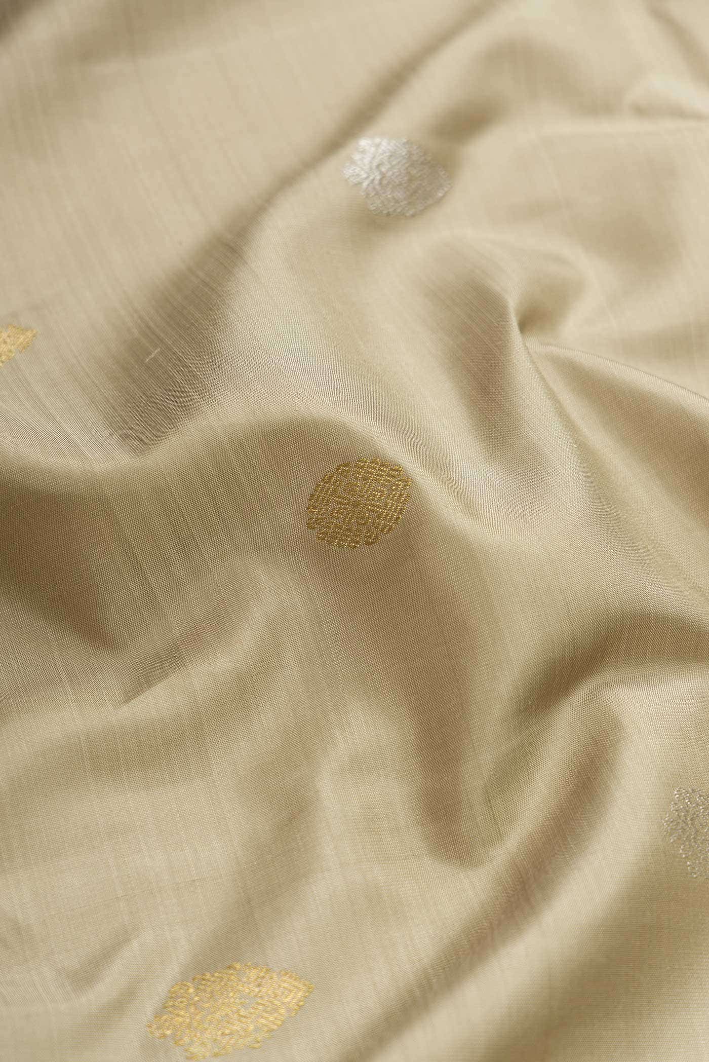 Pure Silk Pure Zari Dark Beige Dual Tone Kanchipuram Saree