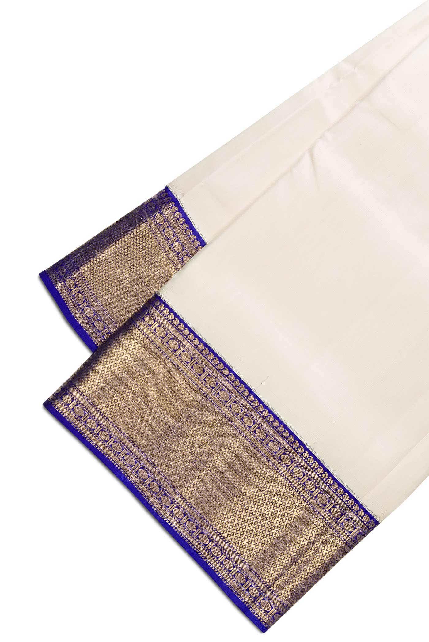 Sandal Silk Dhoti With Angavastram (8X4) Muzham