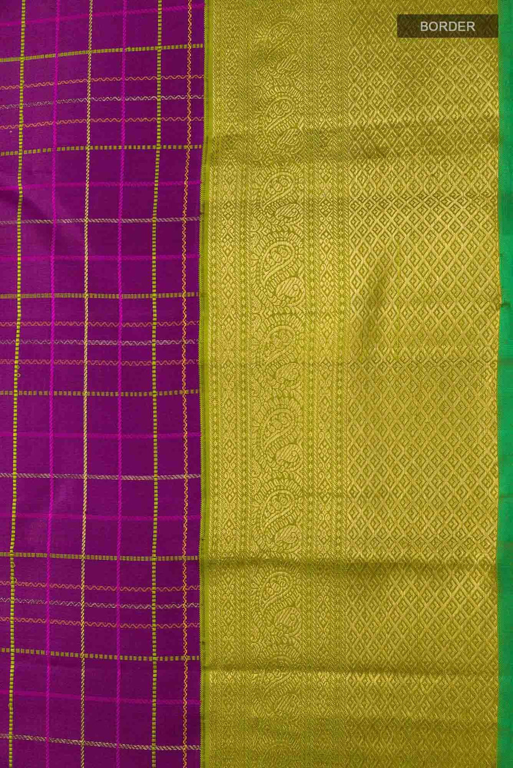 Pure Silk Pure Zari Purple Dual Tone Kanchipuram Saree