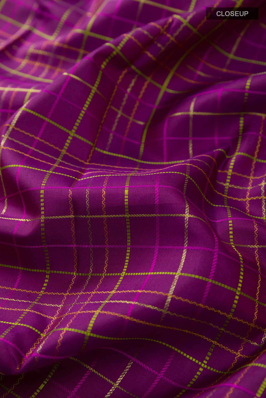 Pure Silk Pure Zari Purple Dual Tone Kanchipuram Saree