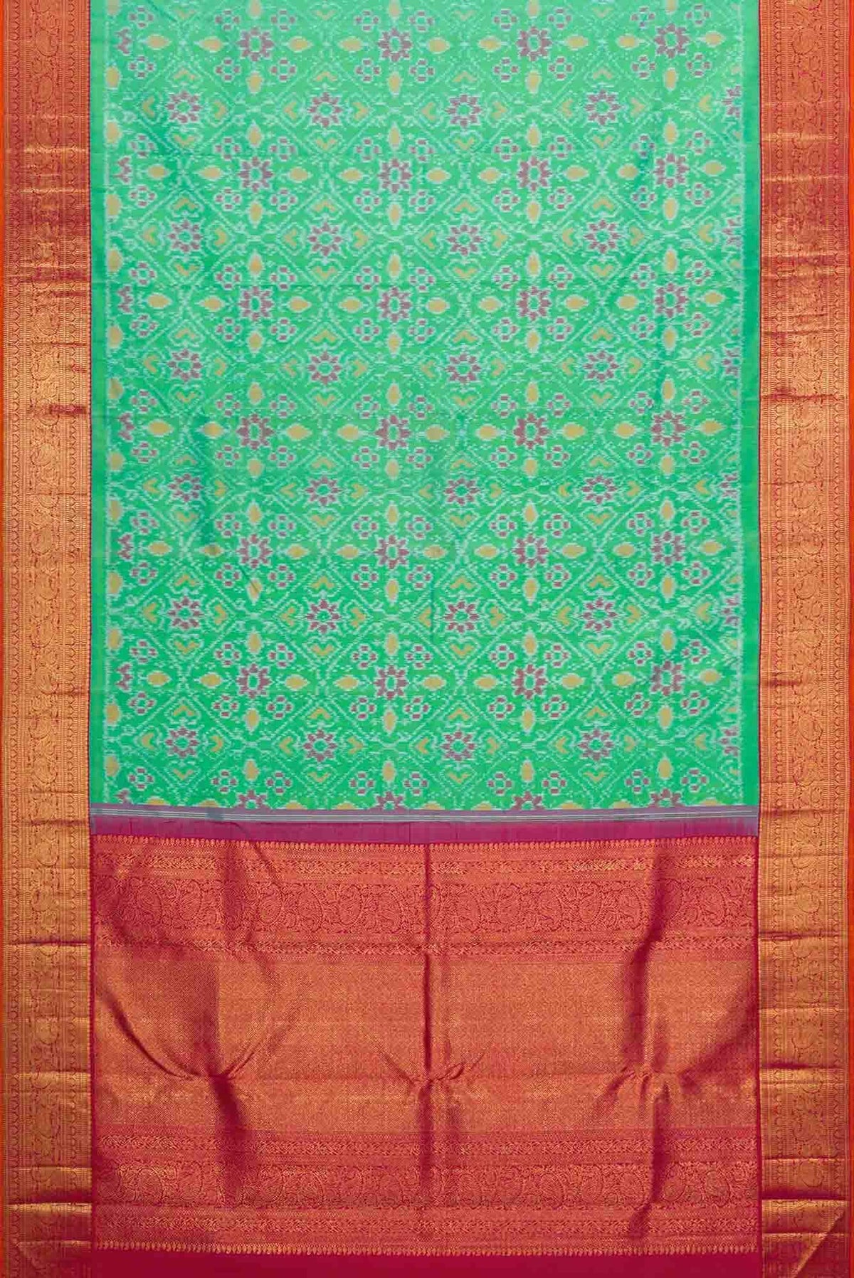 Pure Silk Pure Zari Sea Green Dual Tone Kanjivaram Saree