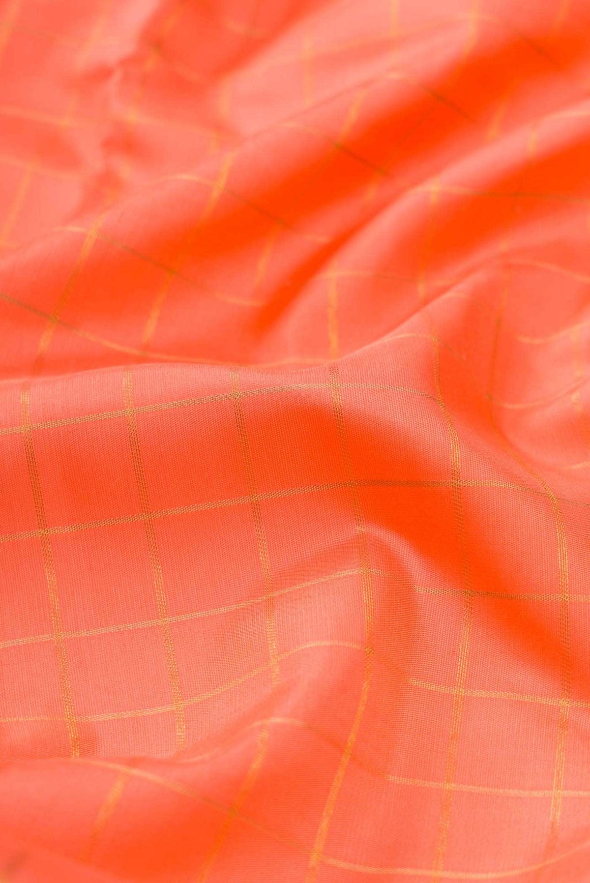 Pure Silk Pure Zari Peach Dual Tone Kanchipuram Saree