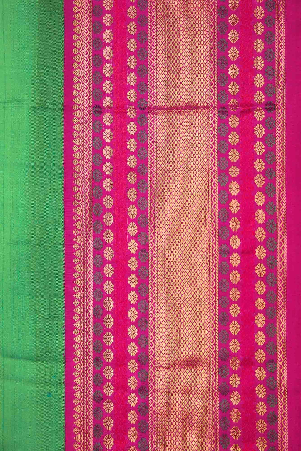Pure Silk Pure Zari Sea Green Dual Tone Kanchipuram Saree