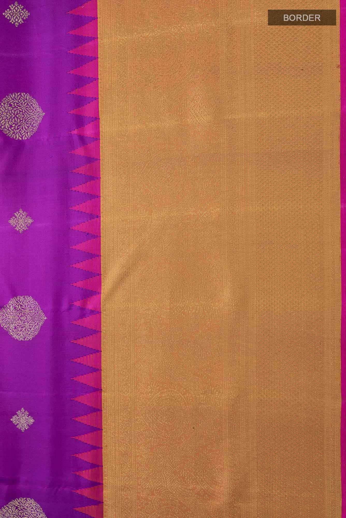 Pure Silk Pure Zari Purple Dual Tone Kanchipuram Saree