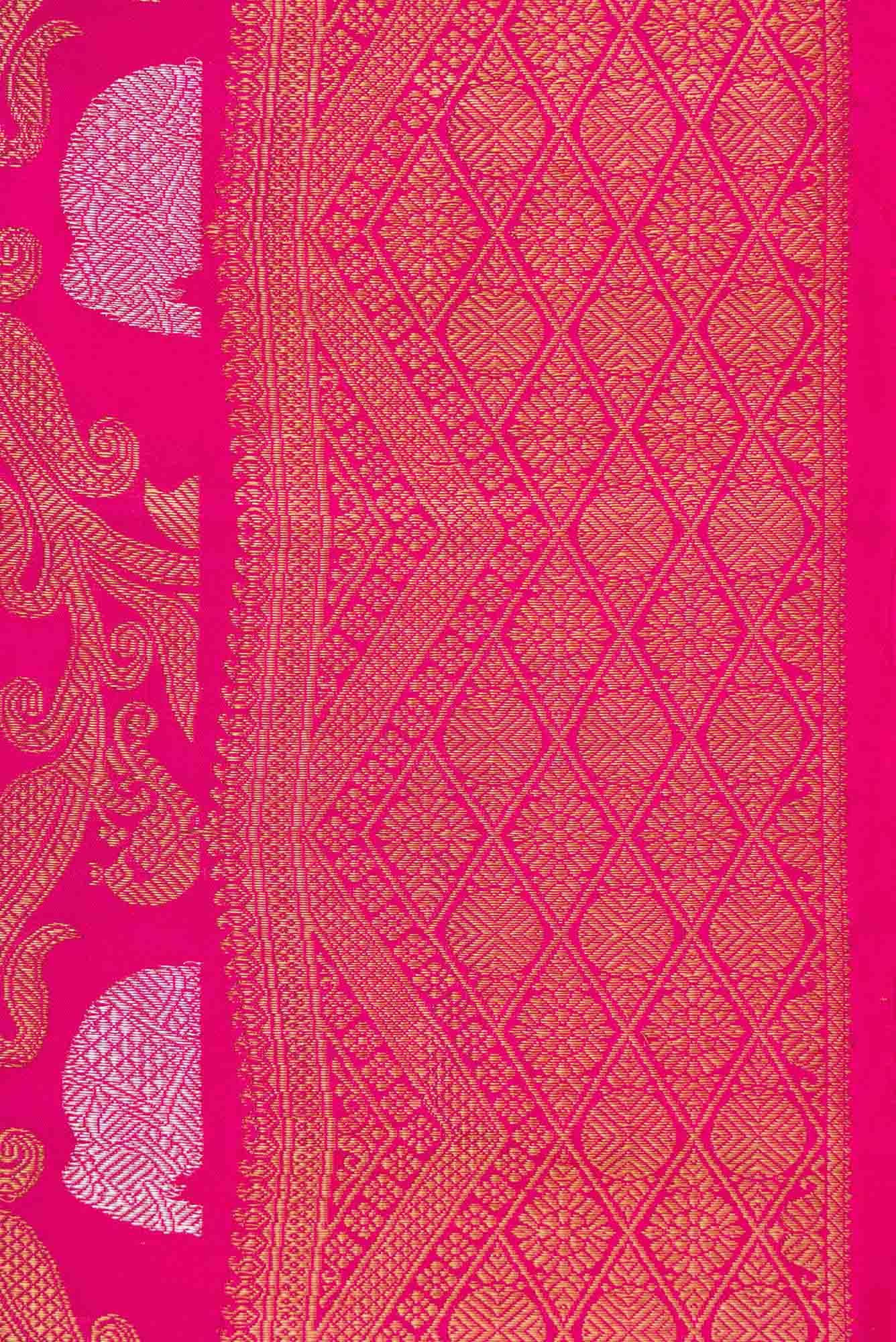 Pure Silk Pure Zari Pink Dual Tone Kanchipuram Saree