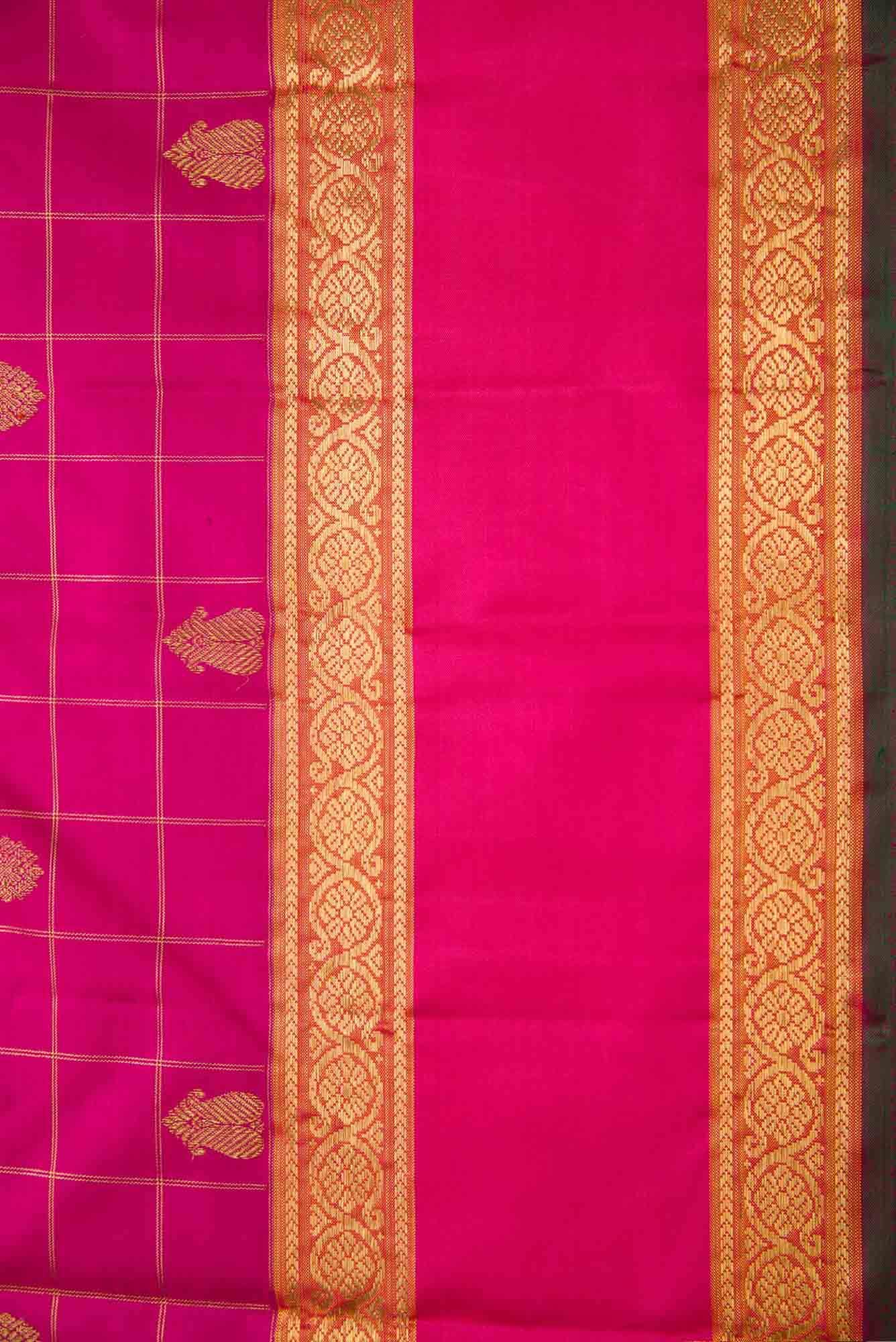 Pure Silk Pure Zari Pink Dual Tone Kanchipuram Saree