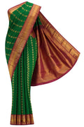 Pure Silk Pure Zari Green Dual Tone Kanjivaram Saree