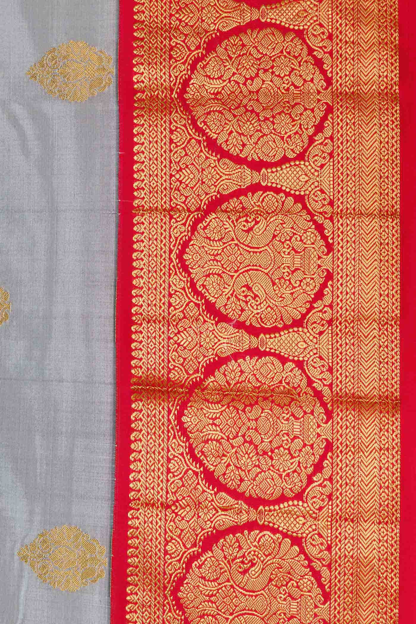 Grey Kanchipuram Silk Saree