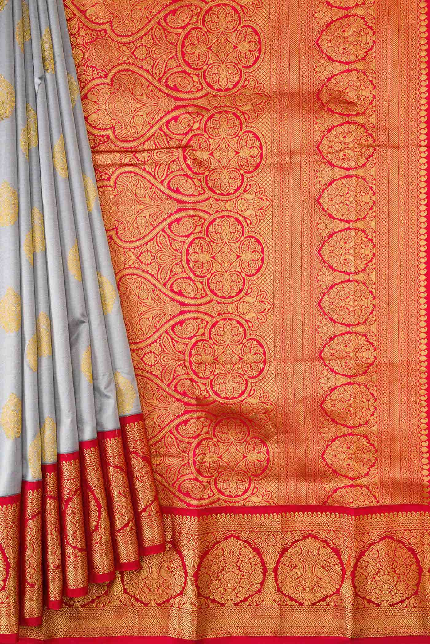 Grey Kanchipuram Silk Saree