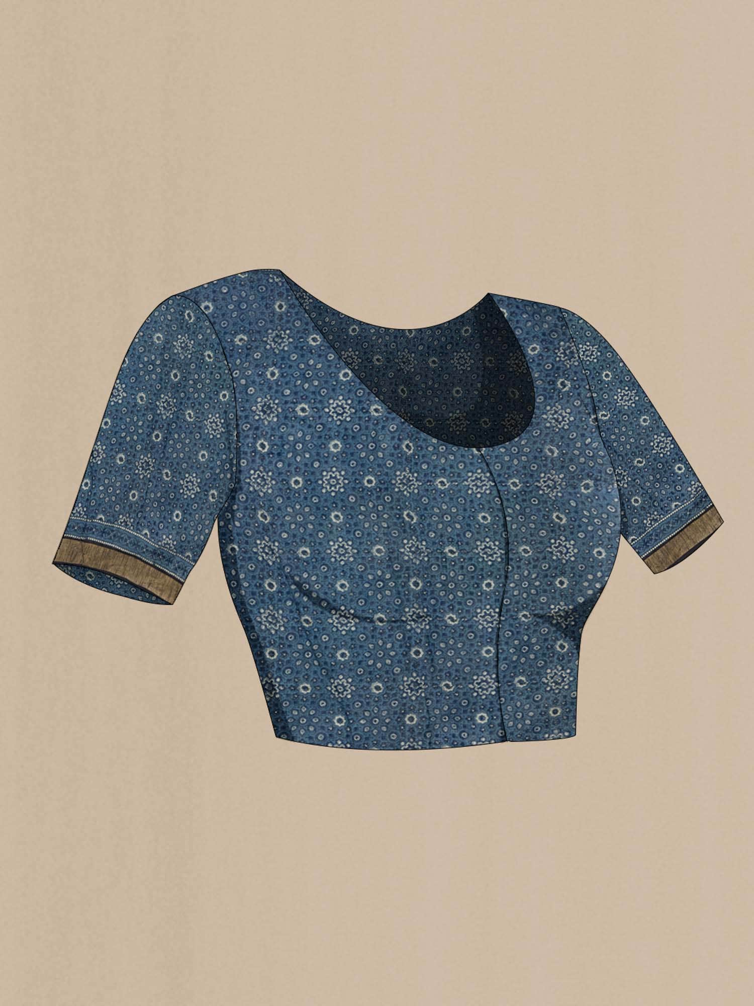 Indigo Linen Cotton Saree