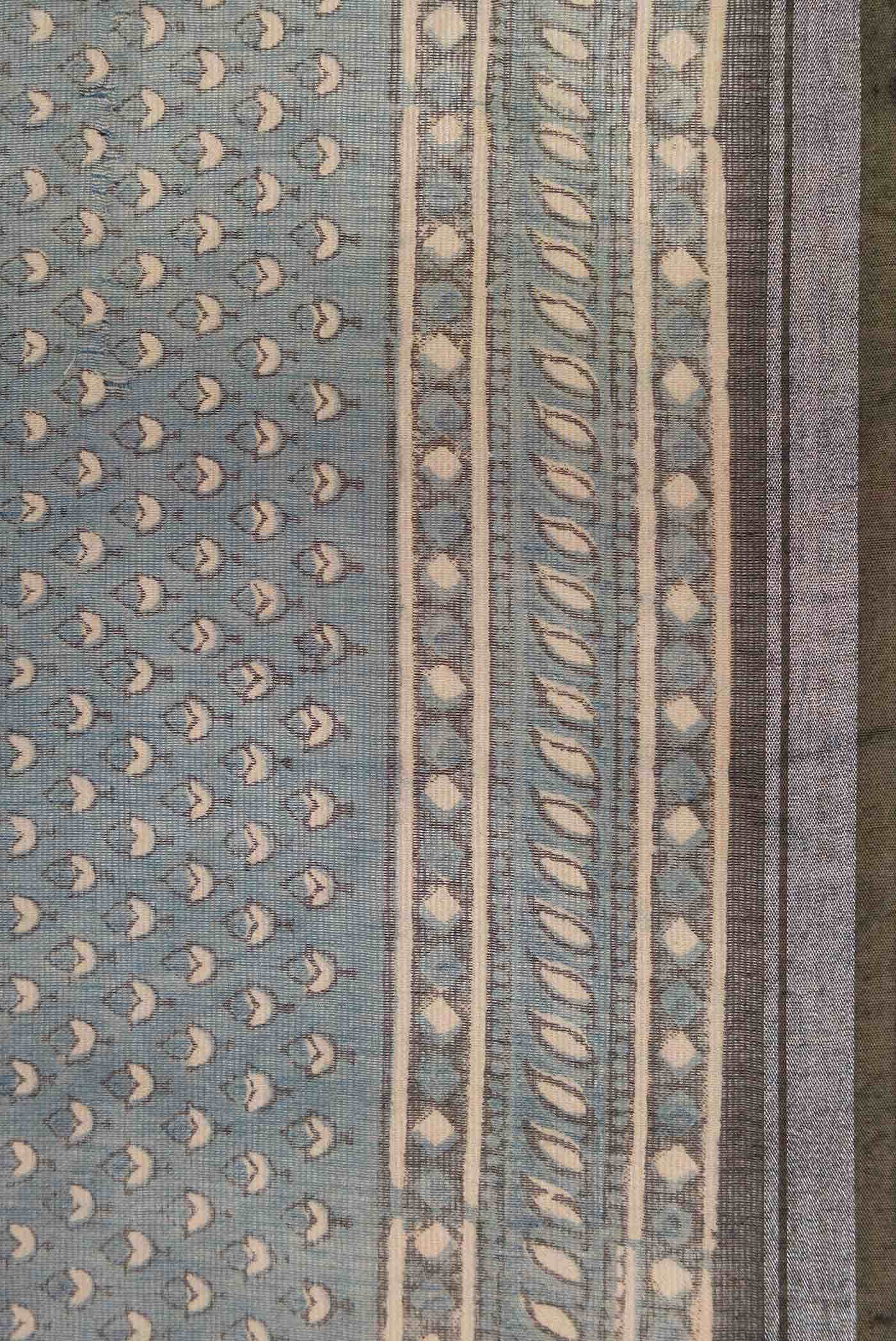 Grey Chanderi Silk Saree