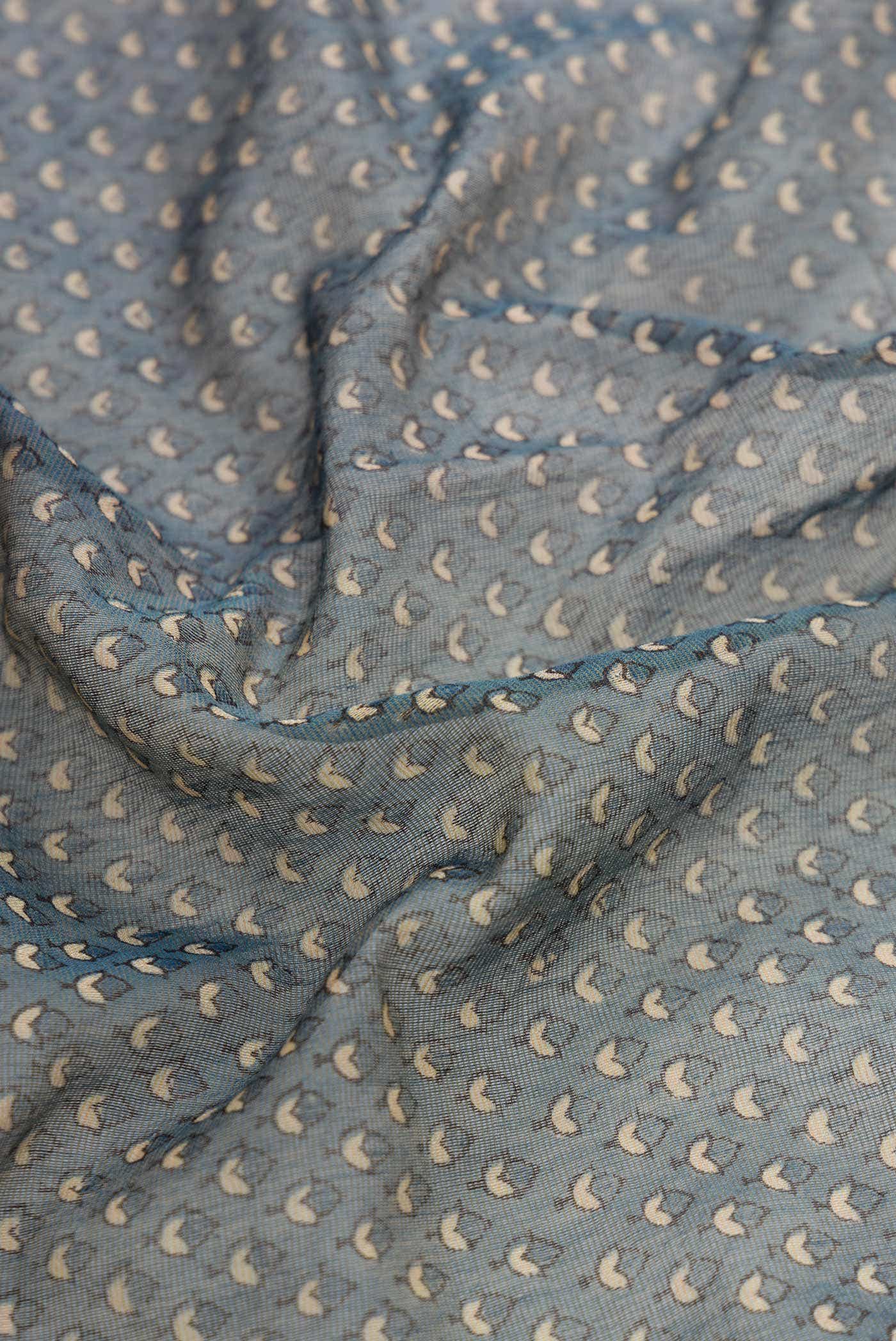 Grey Chanderi Silk Saree