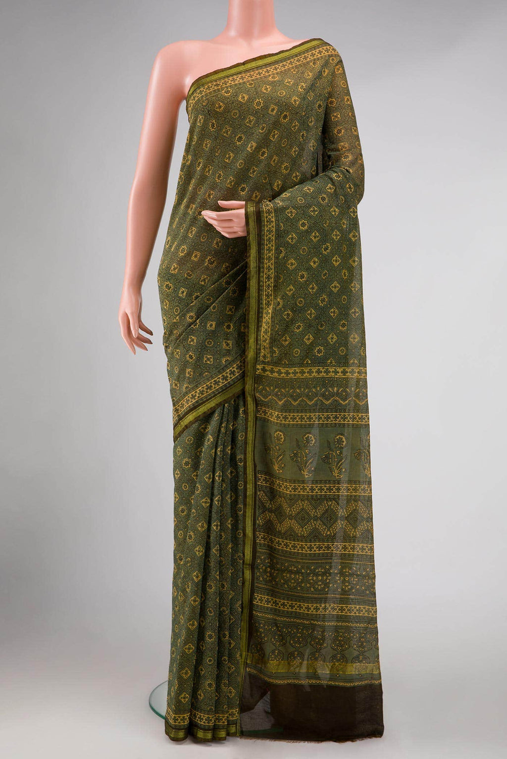 Light Green Chanderi Silk Saree