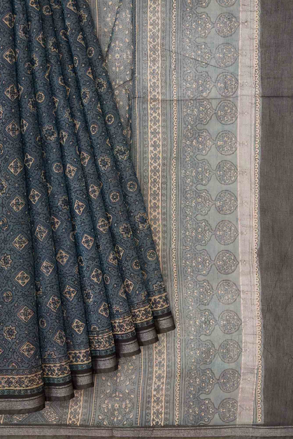 Grey Dual Tone Chanderi Silk Saree
