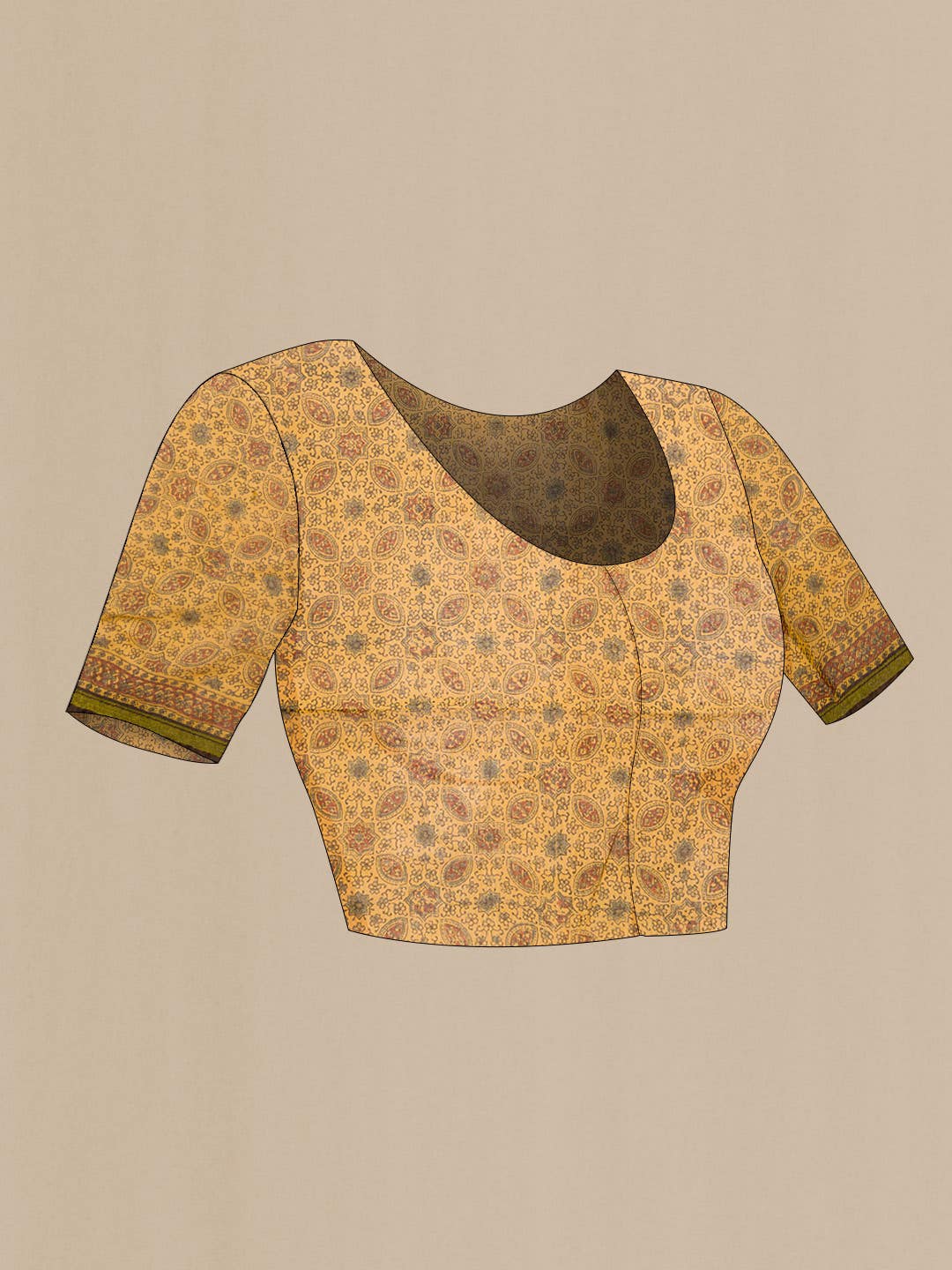 Mustard Chanderi Silk Saree