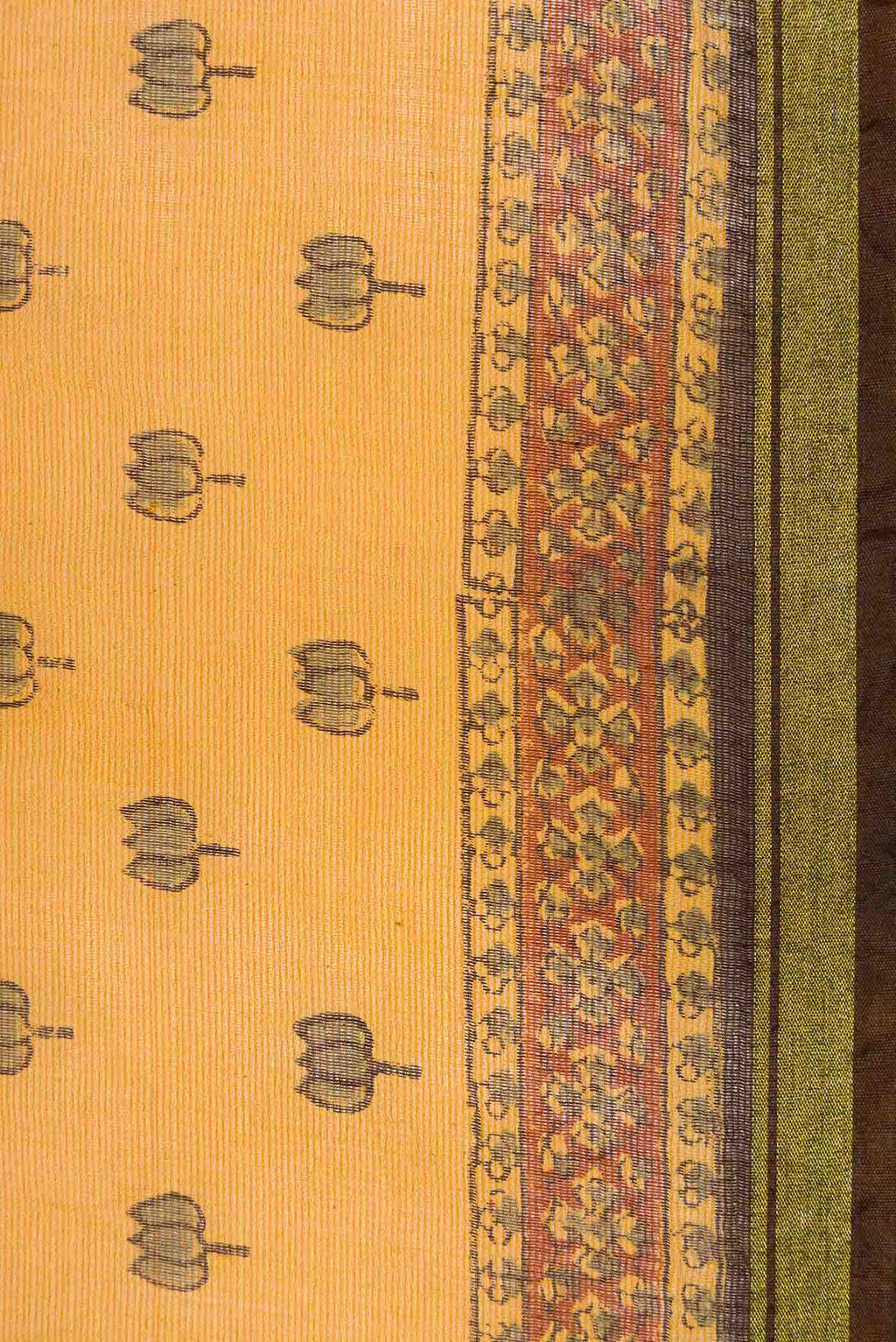 Mustard Chanderi Silk Saree