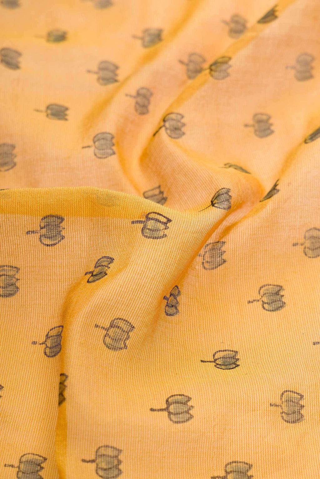 Mustard Chanderi Silk Saree