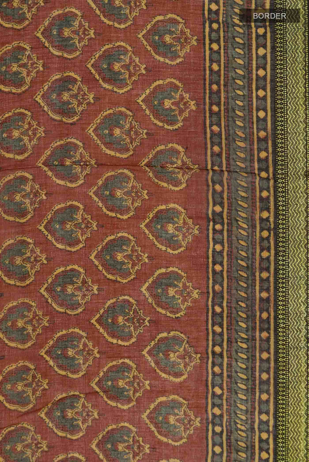 Rust Chanderi Silk Cotton Saree