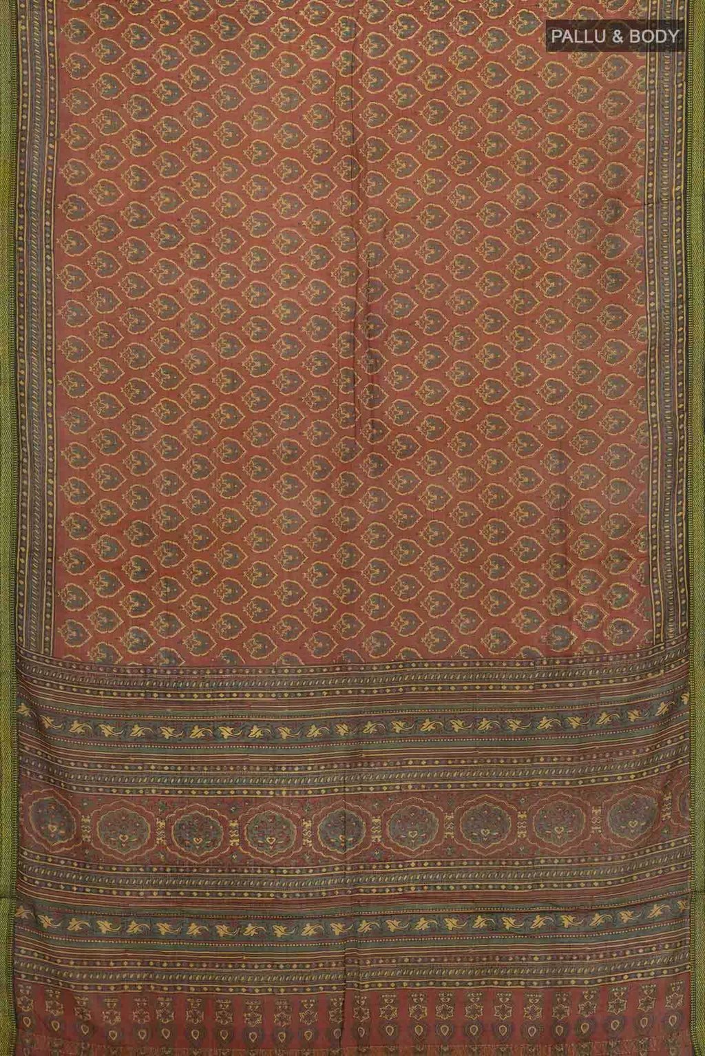 Rust Chanderi Silk Cotton Saree