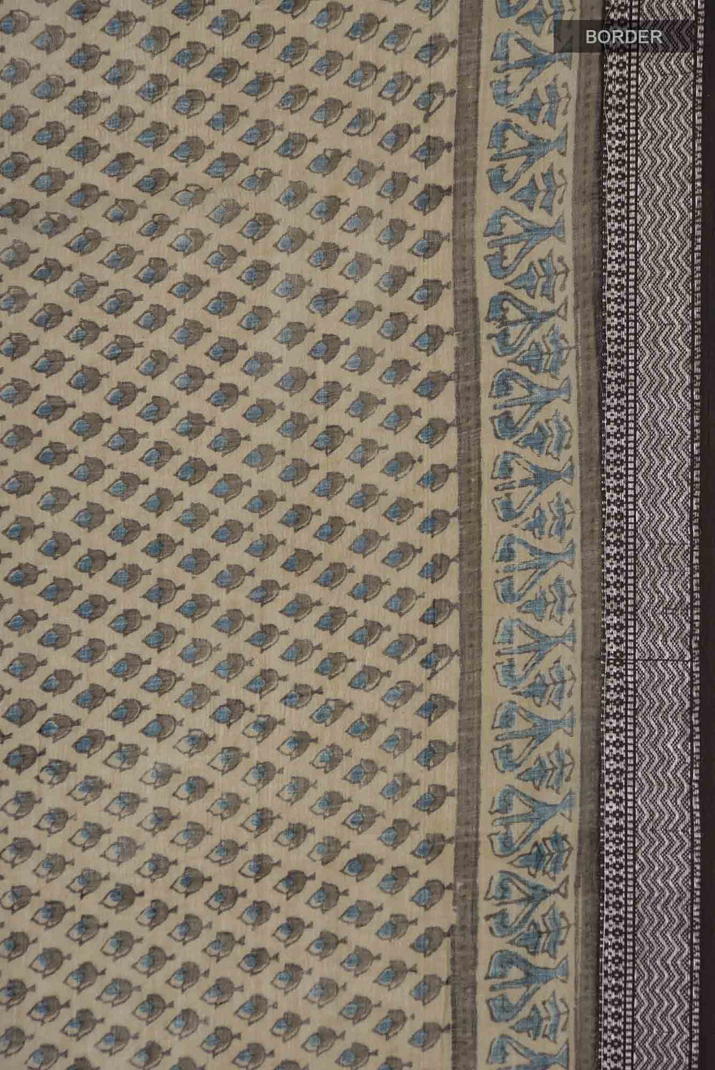 Beige Maheshwari Silk Cotton Saree