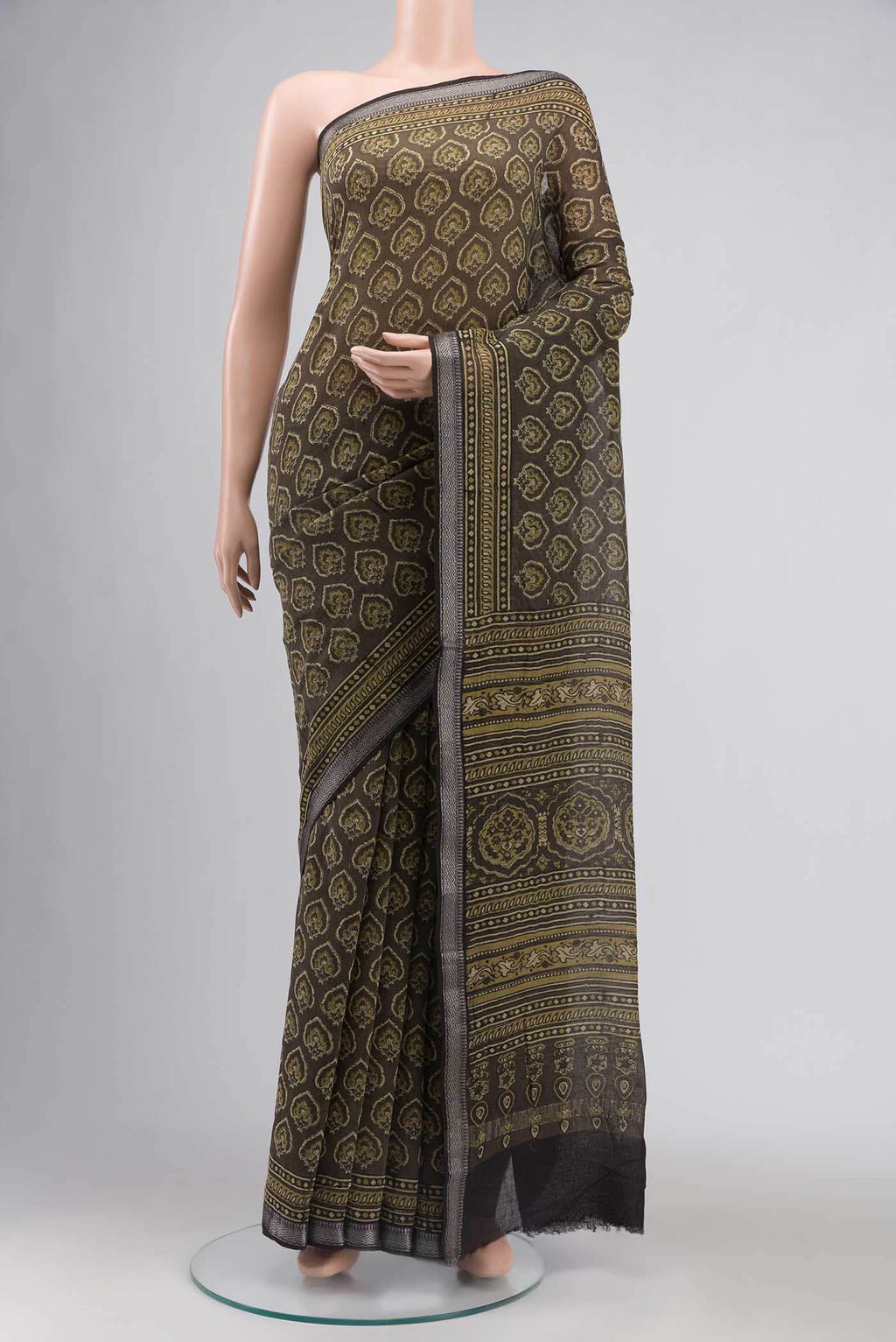 Green Chanderi Silk Cotton Saree